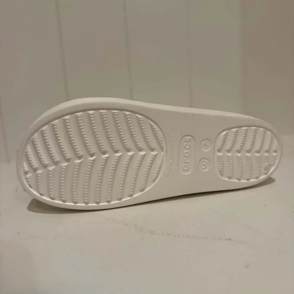 Crocs Baya Platform Slide Sandals Size 7 White